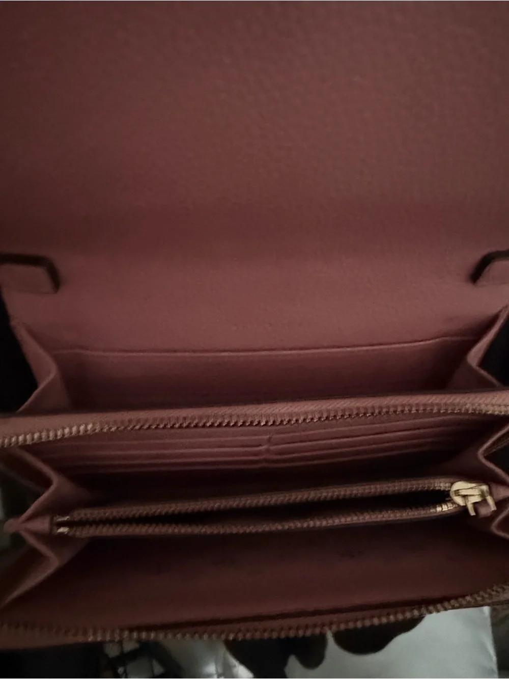 Tory Burch Mauve Pink Pebbled Leather Crossbody Wallet